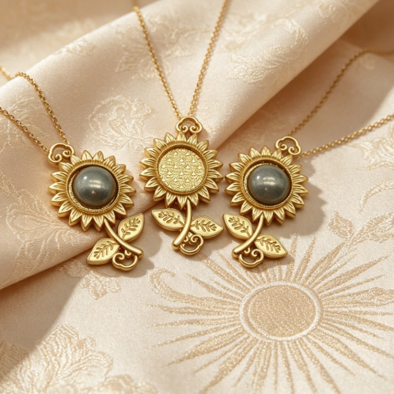 Factory Direct Sale of Song Brocade Base Sunflower Pendants, Sunflower Charms That Won First Prize in DIY Jewelry Accessories Factory Direct Sale of Song Brocade Base Sunflower Pendants, Sunflower Charms That Won First Prize in DIY Jewelry Accessories