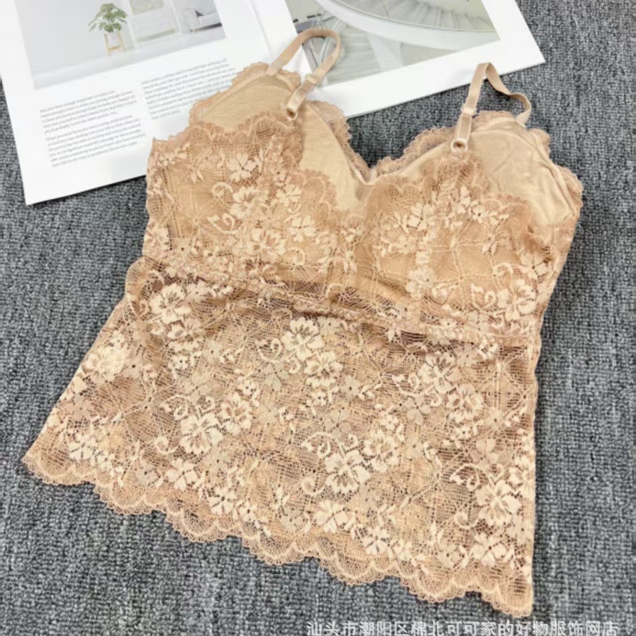 7772# stock bajo de mujeres sujetadores deportivos de látex de encaje largo sexy cabina de espalda ropa interior de niña