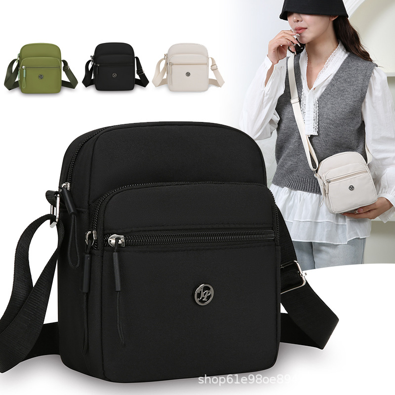 Crossbody Small Square Bag Nylon Cloth Bag 2025 Spring New Style Simple Lightweight Crossbody Shoulder Bag Multi-Layer Makeup Bag