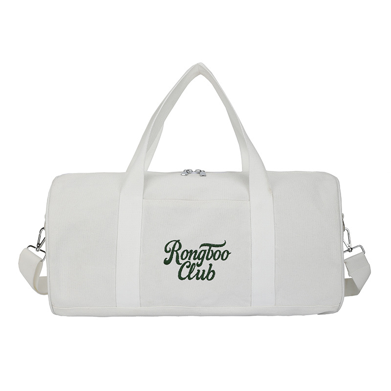 Nuevo bolso de viaje de lona bolso de mano al aire libre cilindro bolsa de fitness letra color de contraste bolso de mensajero de un solo hombro LOGO personalizado