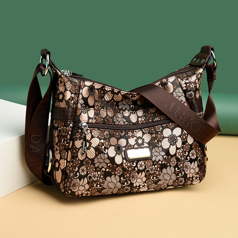 Bolsa de mujer 2023 nueva bolsa de mensajero de hombro de tela Oxford impermeable bolsa de Madre de mujer de mediana edad de gran capacidad multicompartimento