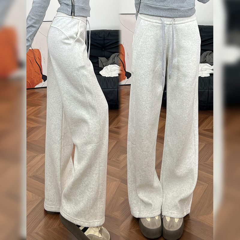 窄版阔腿裤女2025新款秋冬高腰运动长裤休闲女装小个子卫裤休闲裤|undefined
