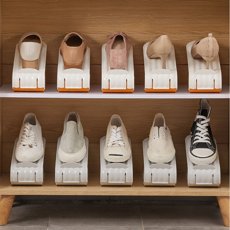 Organizador de zapatos que ahorra espacio, zapatero con divisiones en capas, zapatero plegable de doble capa con divisiones de soporte para zapatos, garantía de producto genuino.