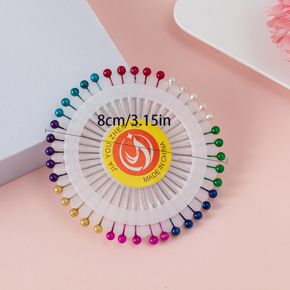 100 piezas de joyería fija aguja nacarado decorativo color en caja aguja de cuentas en forma especial pin hecho a mano DIY posicionamiento de corte