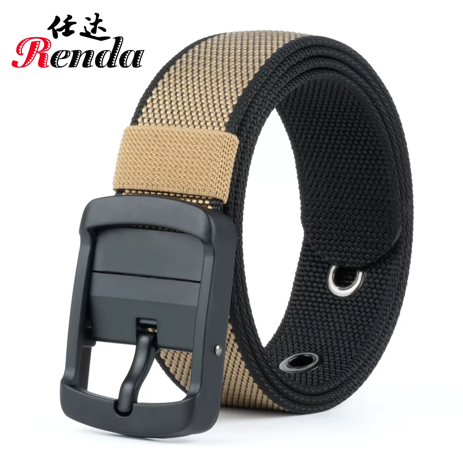 厂家批发双面可旋转合金扣珍珠纹腰带男士高级感皮带户外运动裤带