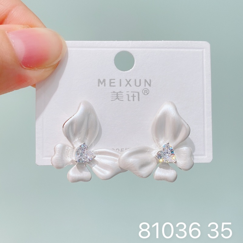 Meixun 新製品クロスボーダーホット販売ペイントフラワーイヤリングニッチデザインコールドスタイルパーソナライズされたレトロ 925 シルバー針女性用|undefined