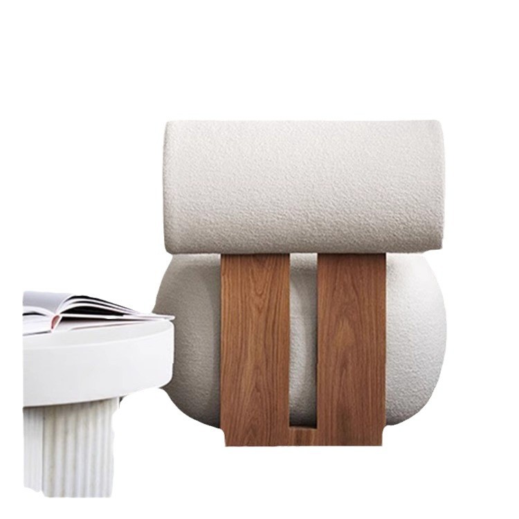 Nordic sofá silla moderna Luz de lujo estilo crema sala de estar perezoso de lana de cordero hipopótamo silla sola Silla de ocio