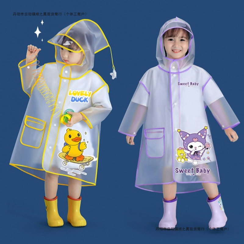 Children's Raincoat, Kidsren's Rainy Day Raincoat, Waterproof Poncho, Large Brim, Kindergarten Baby Raincoat, Cute Cartoon Poncho
