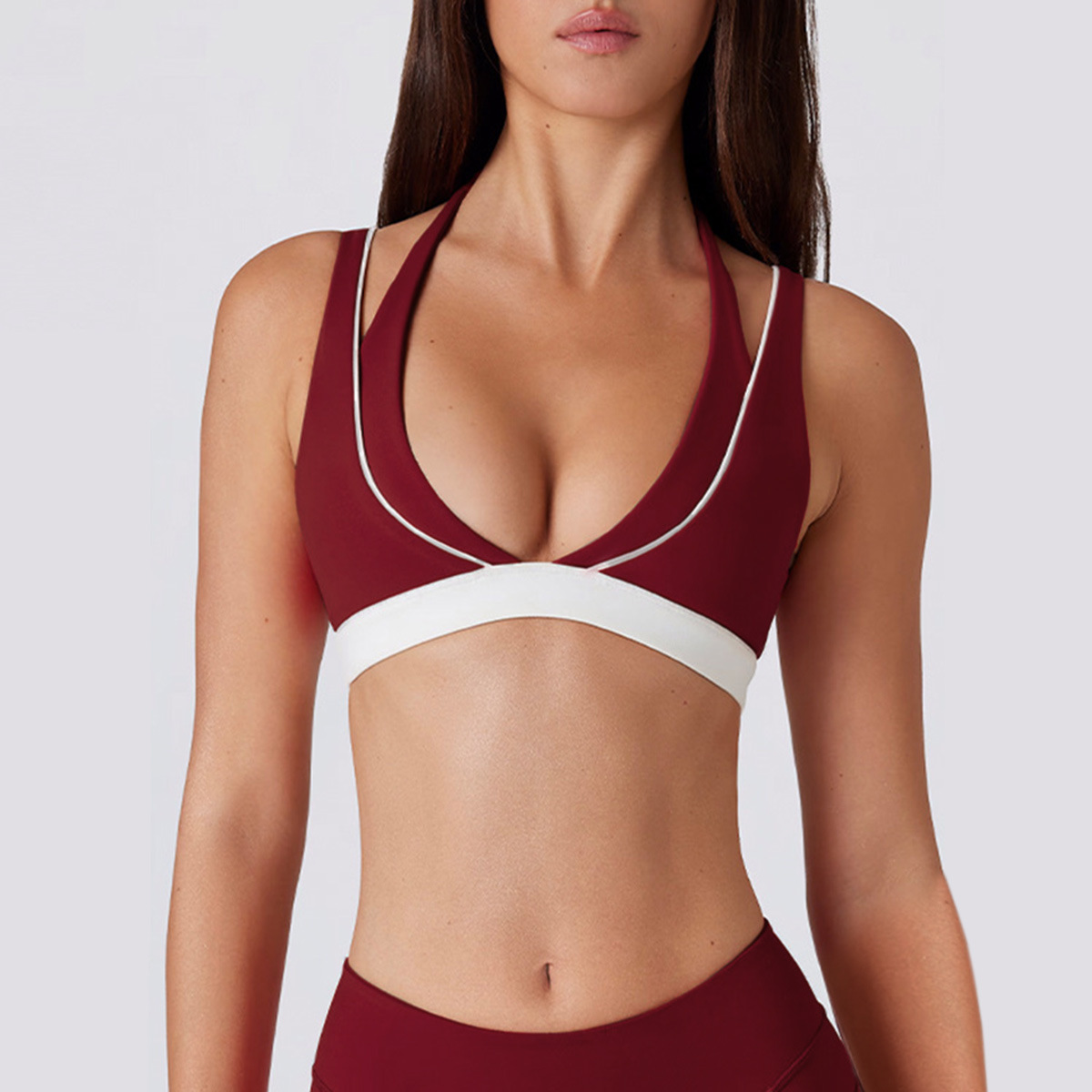 Bra de yoga desnudo transfronterizo colgante colgante ropa interior deportiva de alta velocidad elástica succión de sudor seca ropa de fitness