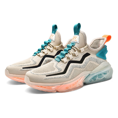  spring new thick-soled fashionable casual shoes men's breathable fly-knit mesh sports shoes running men's shoes