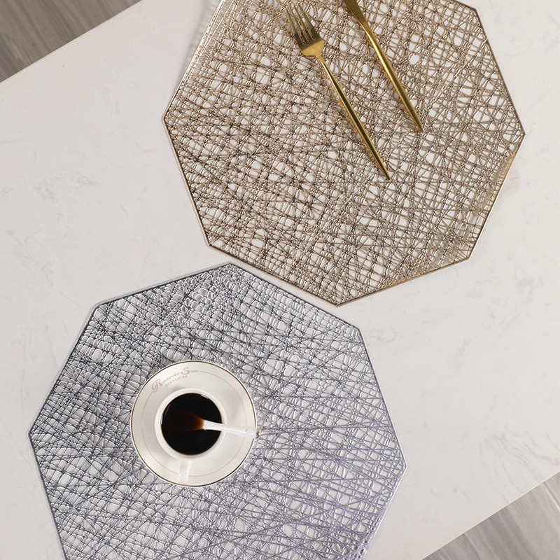 Home Daily solid color Nordic round placemat creative octagonal restaurant hotel decoration pvc heat insulation mat