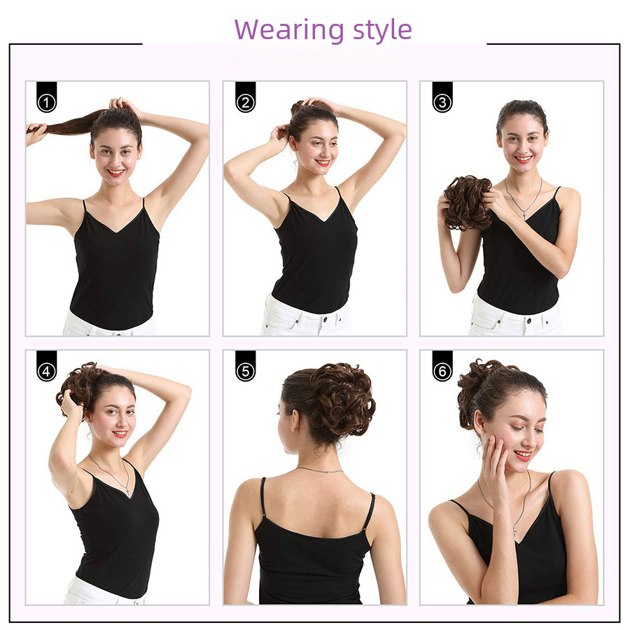 Foreign trade Europe and the United States curly hair bud wholesale women's curly hair Chinese wave retro flower bud head Xuchang comb wig manufacturers