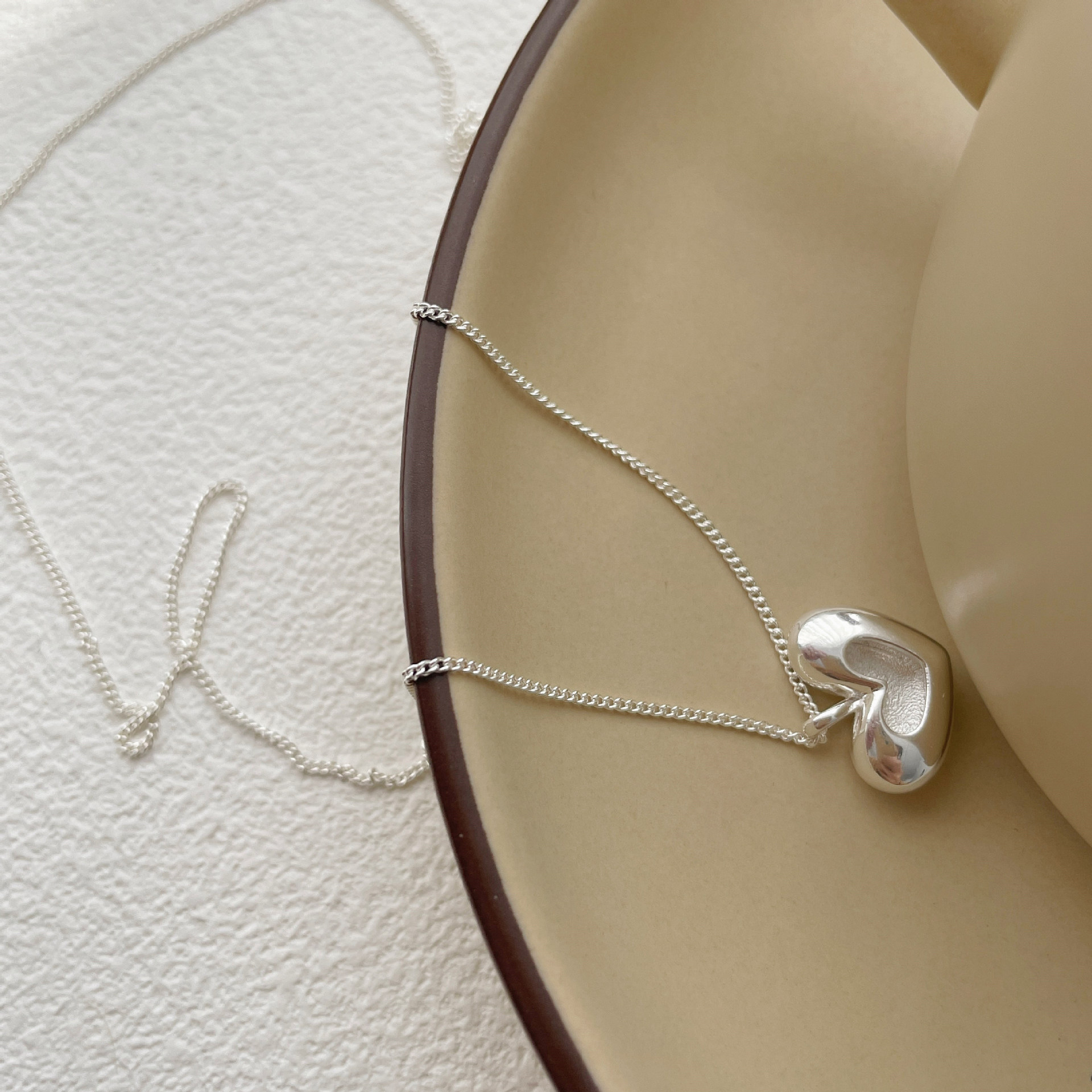 Einfacher Stil Herzform Sterling Silber Überzug Vergoldet Halskette Mit Anhänger display picture 2