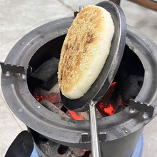 柴火家用烧饼炉子钢板小型围炉煮茶可移动手工泥炉烧饼炉烤饼炉