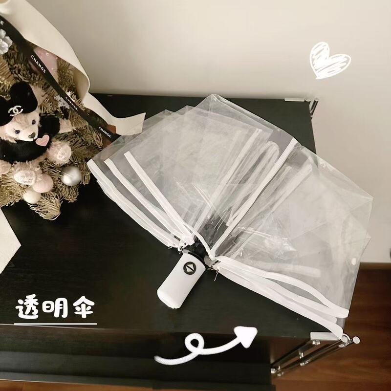 Transparent Folding Umbrella, Fully Automatic, Transparent, 70% off Umbrellas, Advertising Umbrellas That Can Be Printed with Logos, Factory Supplier