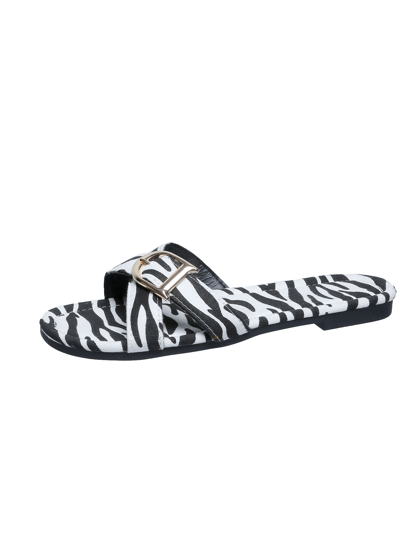 Women's Casual Vintage Style Zebra Leopard Round Toe Slides Slippers display picture 33