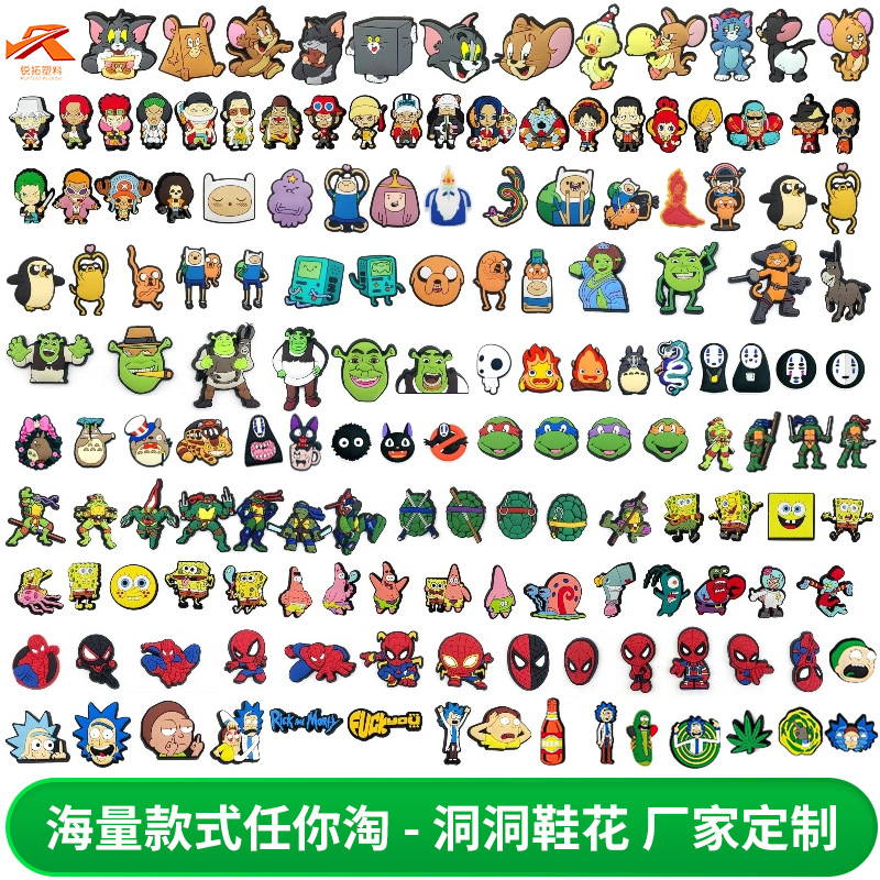 Accesorios de zapatos con agujeros lindos de dibujos animados zapatos zapatos con botones de flores zapatos con agujeros decorativos accesorios de zapatos de bricolaje desmontables