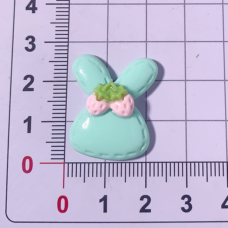 Nuevo color caramelo lindo conejo DIY accesorios de resina crema pegamento para el cabello accesorios para el cabello agujero abrazadera de zapatos agujero material hecho a mano