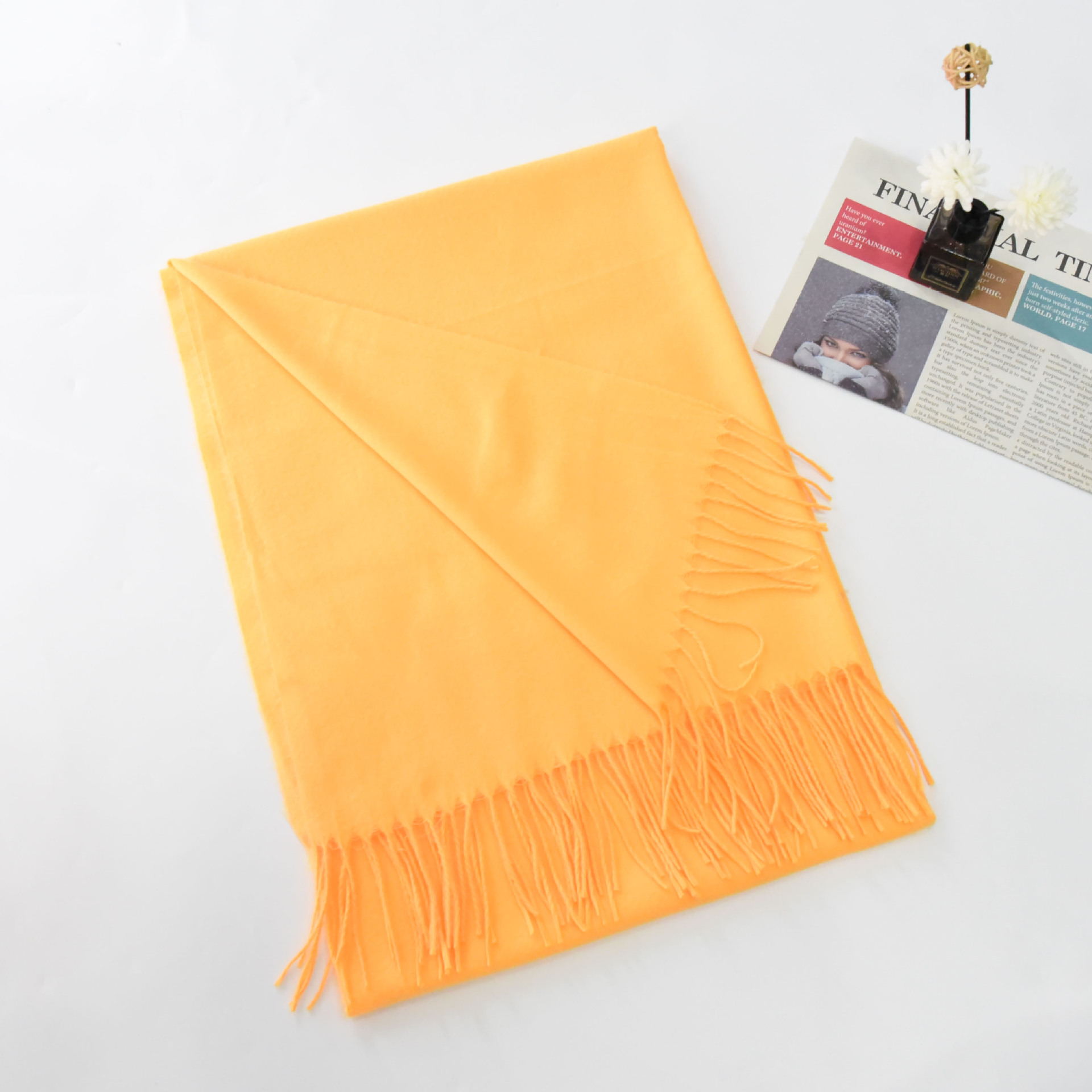 Bufanda de Color Sólido de Invierno de Haohao Clothing para Estudiantes y Parejas, Chal Grande de Estilo Coreano, Cálido, Suave y Versátil.