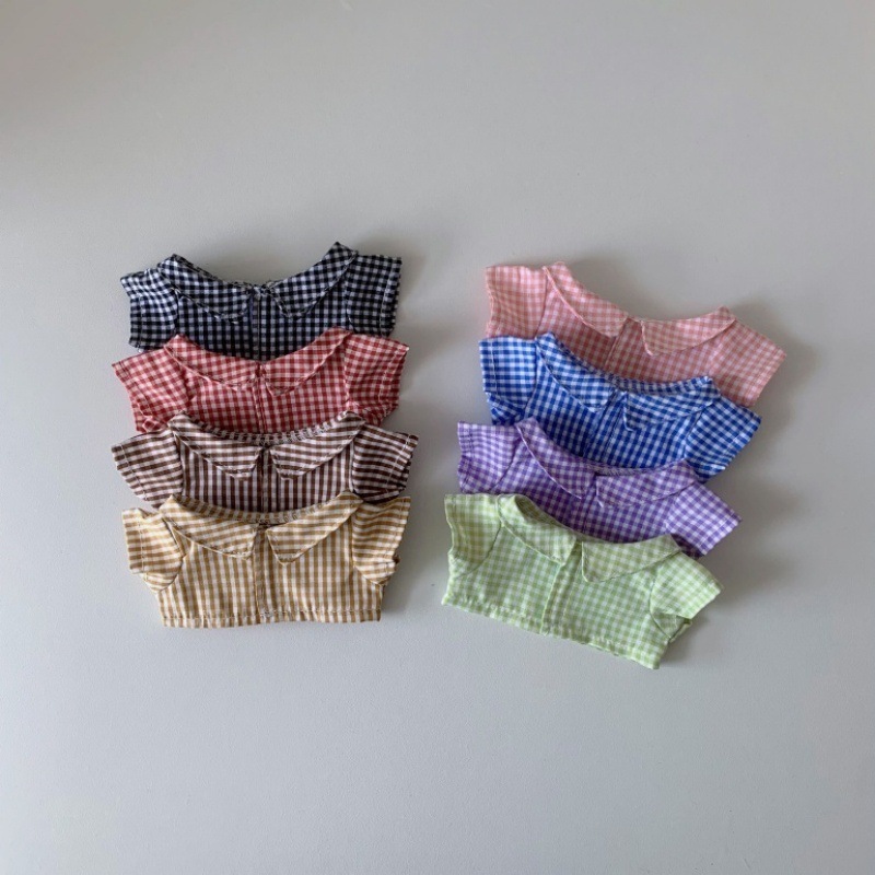 批发10cm15cm20cm棉花娃娃娃衣格子衬衫17cmlabubu衣服玩偶着替|undefined
