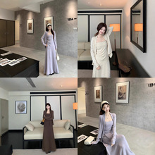 实拍~ 简爱日记羊毛针织套装女秋冬慵懒气质温柔三件套装裙女装