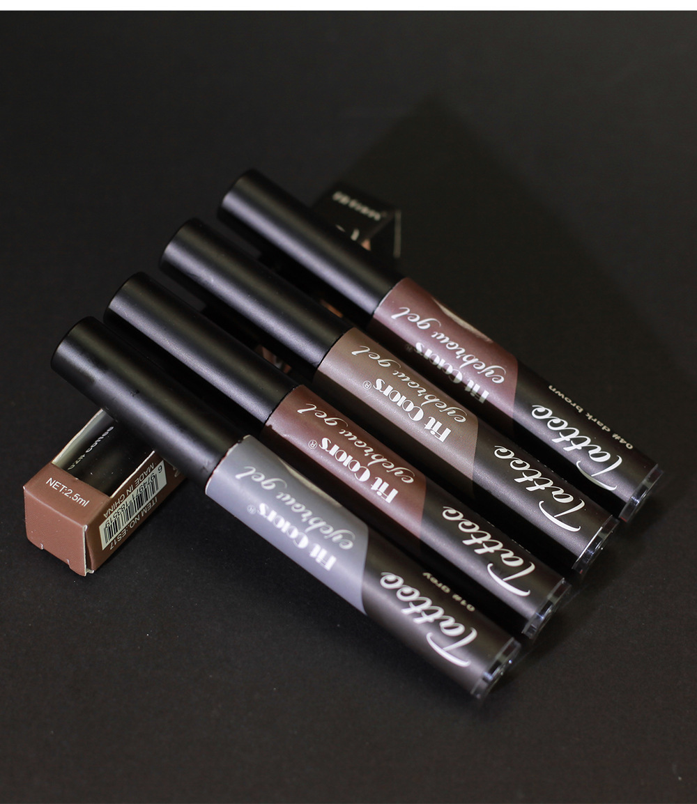 Fit Colors 4-color peel-off eyebrow Gel is water-resistant and does not smudge. It is a three-dimensional eyeliner and eyebrow gel undefined