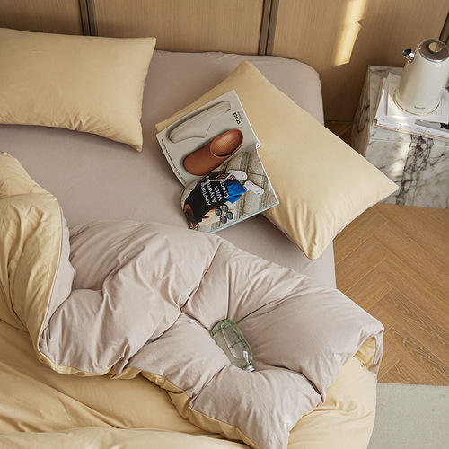 A-class baby-level knitting cotton four-piece set, bare sleep pure cotton Tuscany cotton 100% all-cotton duvet cover, bed sheet, bed skirt bedding