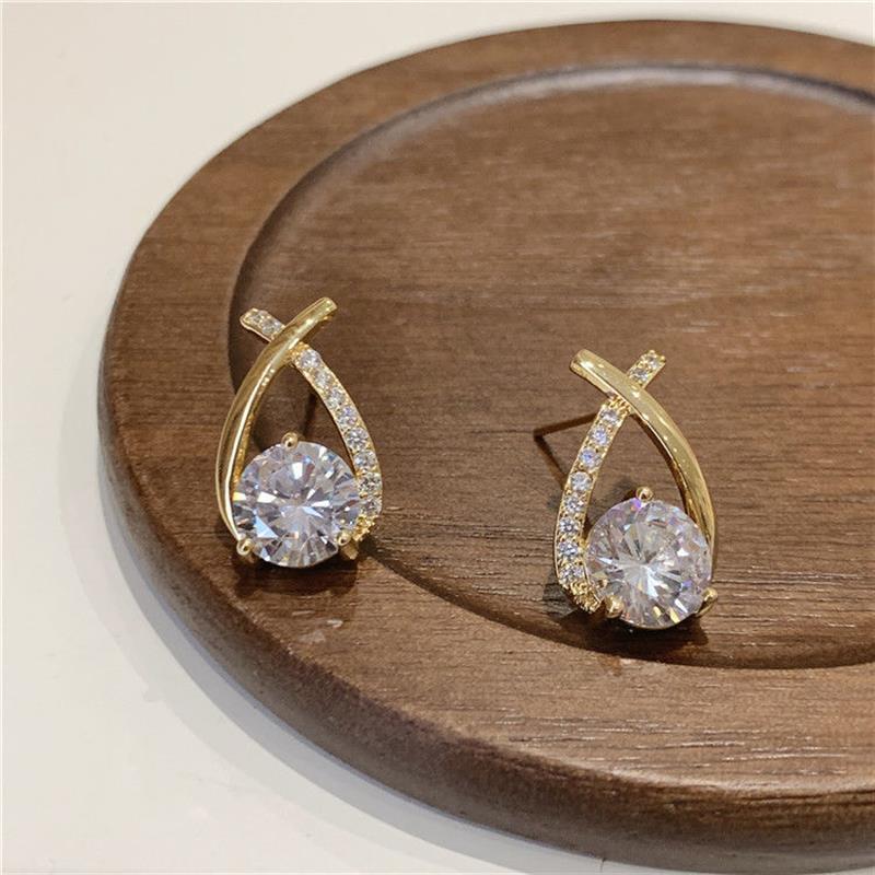 925銀針イヤリング高品質高級感ピアス女性フランス式小衆耳飾品名媛気質卸売り|undefined