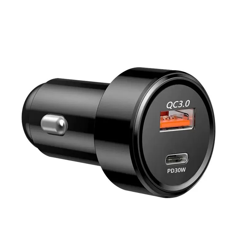 Cross-Border Exclusive Supply of 75W Car Charger A+C Dual-Port Car Phone Charger with Dual Fast Charging Usb+Pd Cigarette Lighter