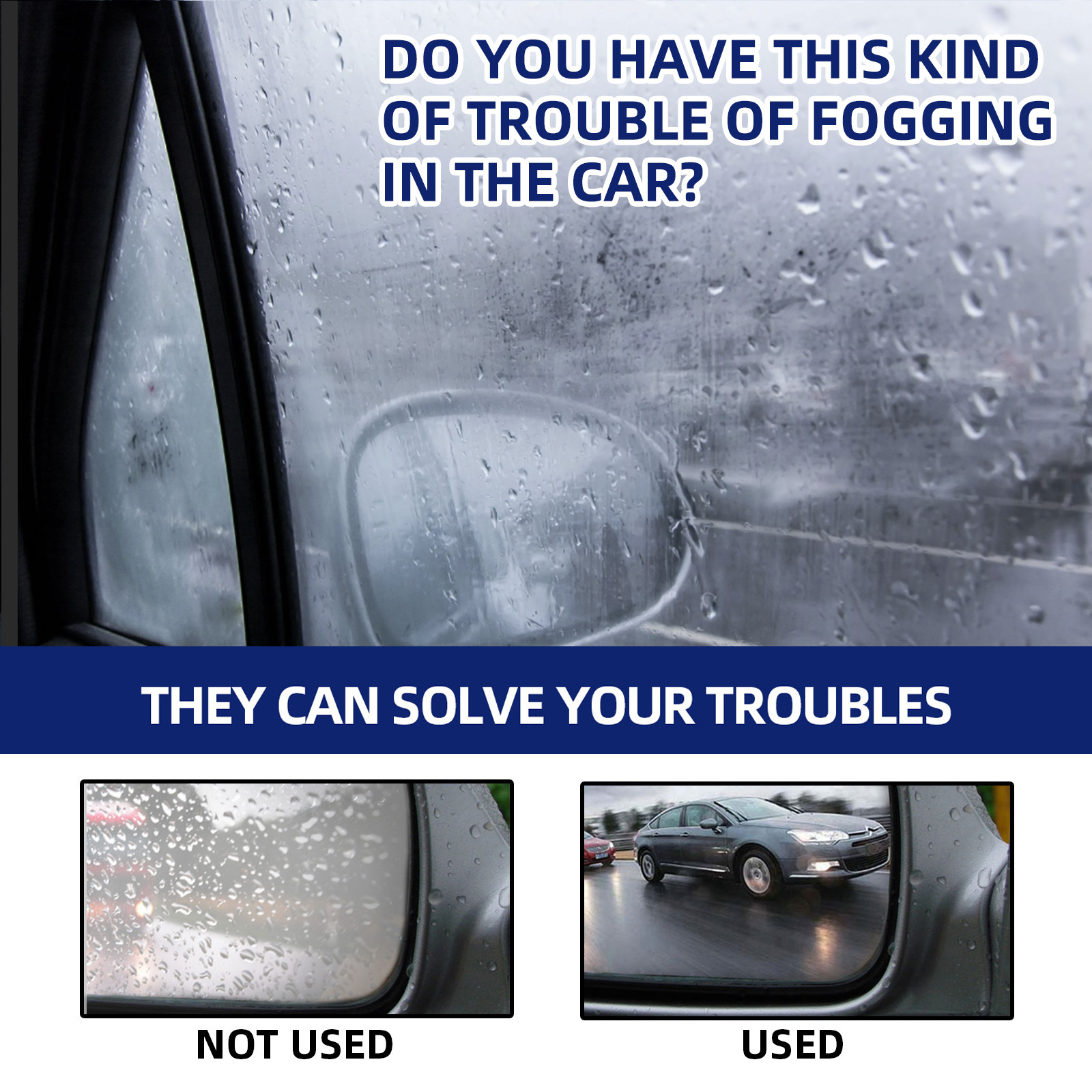RAYHONG Car Glass Anti-Fog Agent Blue Car Windshield Decontamination Crystal Coating Rain and Fog Prevention Agent