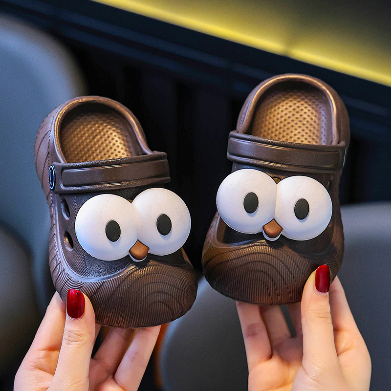 Diversión ojos grandes niños agujero zapatos de agujero para niños y niñas de verano con zapatillas para bebés eva