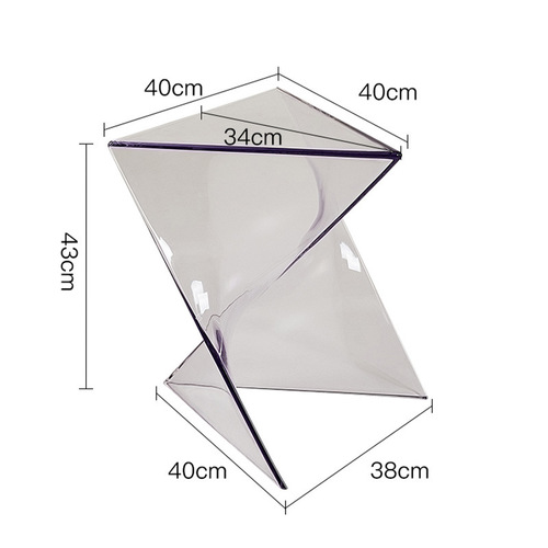 Acrylic sofa side table living room transparent geometric tea table small apartment minimalist nightstand designer lightning corner table