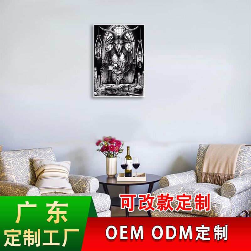 Amazon Black and White Artwork Devil's Corridor Hanging Painting Spray-Painted Canvas Poster Horror Special Style Decorative Painting