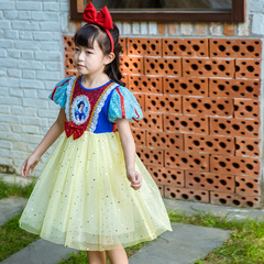 ins新款白雪公主裙子2024夏季女童連衣裙服tutu童裙外貿童裝