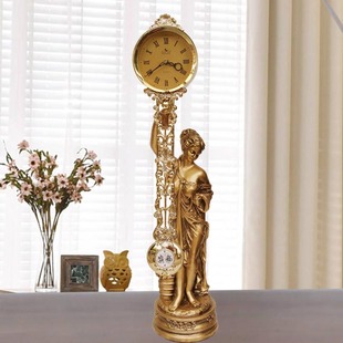 Living Room Fashion Large Desk Clock Creative Clock Simple Desk Clock Goddess Clock European-style Sitting Clock American-style Swing Art Clock