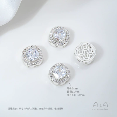 Zircon Round Water Drop | Zərgərlik ara hissələri - z448-7-b-type-bright-silver-white-zirconium-1-piece