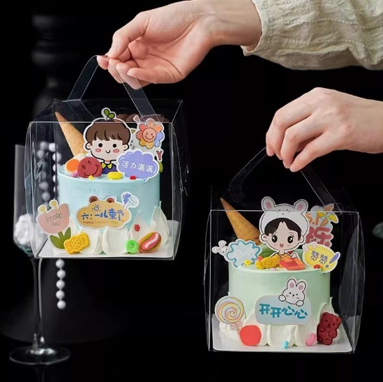 61 子供の日のケーキボックスクマとウサギの紙コップ包装箱ハッピー子供の日ベーキングデザートデコレーションマフィンカップキャリーケース|undefined