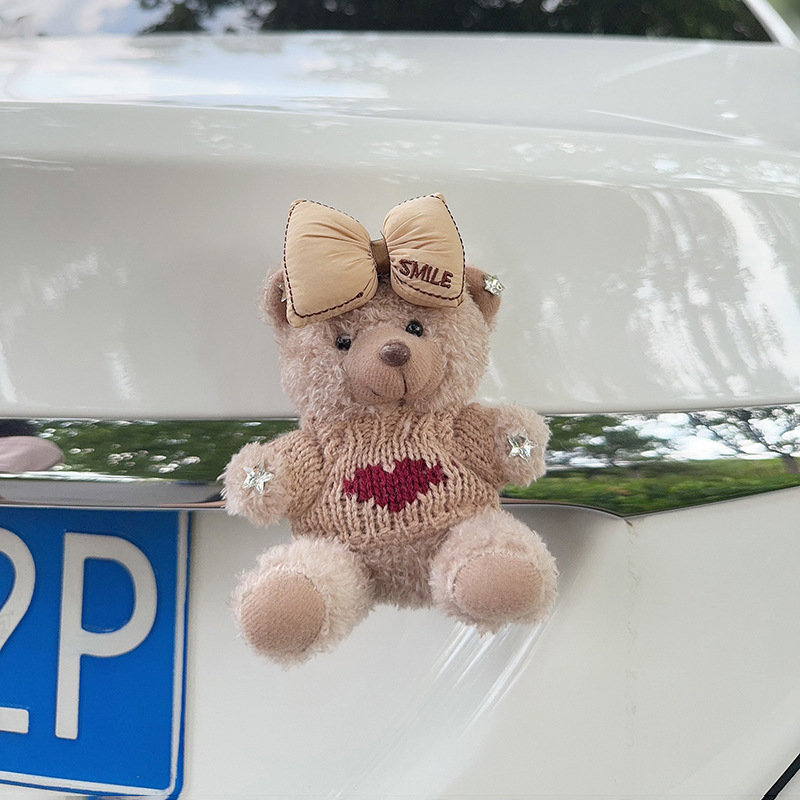 Colgante de cola de automóvil lindo peluche oso muñeca muñeca baúl de automóvil decoración de decoración de motocicleta eléctrica
