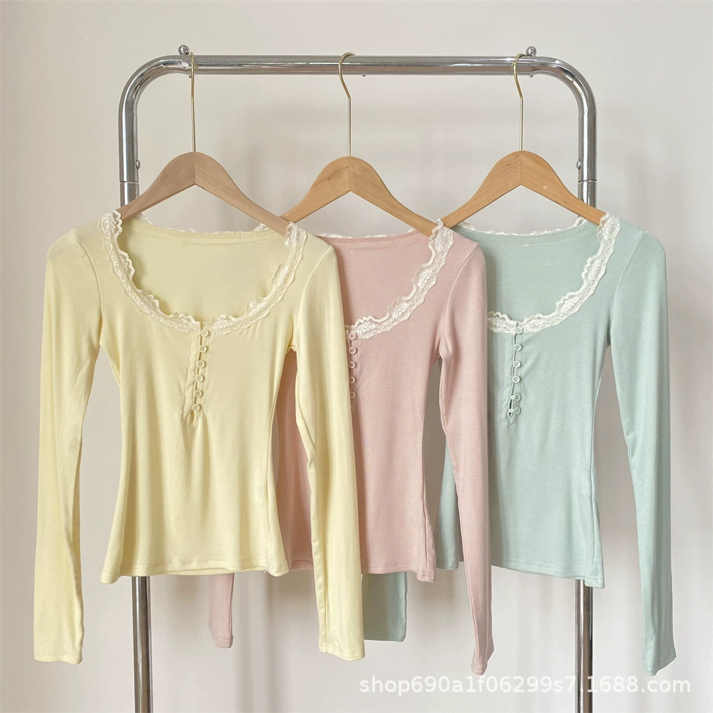 Рубашка с кружевным вырезом