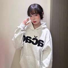 宽松欧美小众特色连帽卫衣女装印花带帽上衣服帽衫原创运动休闲潮