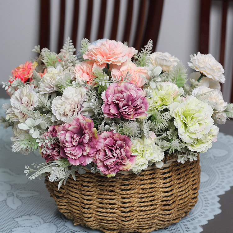 Ramos de Claveles, Lirios, Flores de Seda, Plantas de Boda, Plantas Acuáticas, Decoración del Hogar, Decoración de Mesa, Artículos para el Hogar