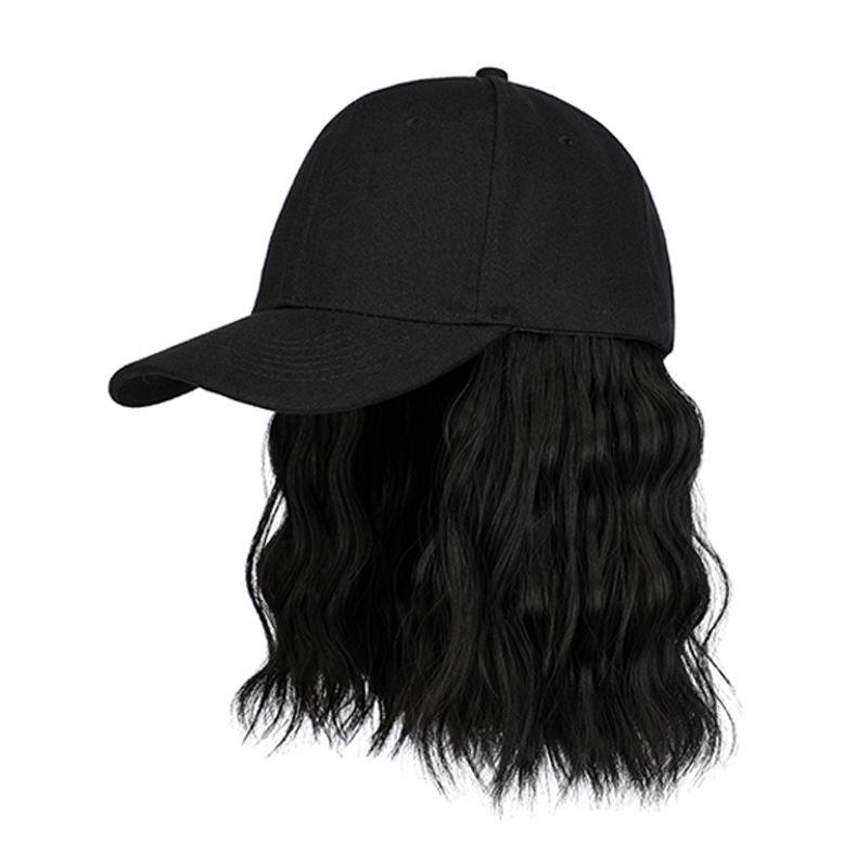 8inch Bob Hair With Baseball Cap Wave Curly Hair Hat Wigs