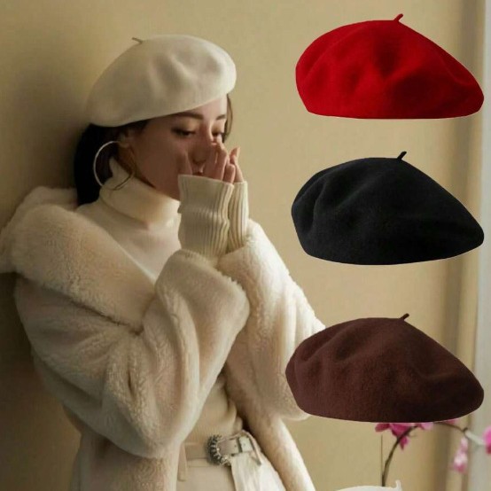 Vintage Women's Wool Beret Hat For Autumn And Winter Warmth_voghion.com