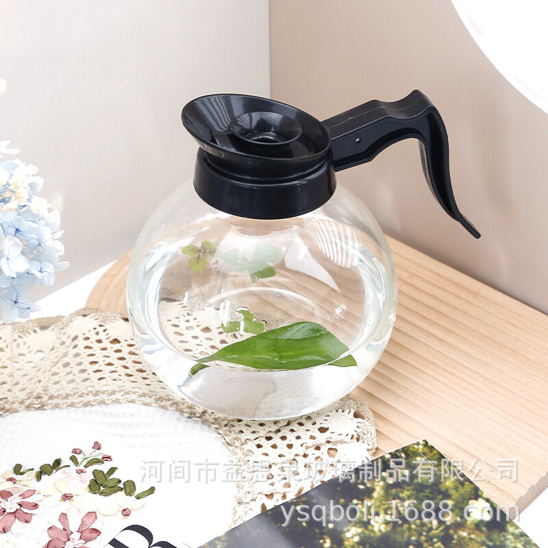 Coffee pot heat-resistant high temperature glass can be printed LOGO boiling kettle kettle PP black handle