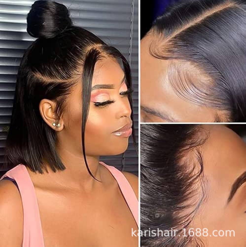 T-tipo Bob cabeza cubierta peluca corta cabello humano cabeza de onda peluca cubierta de cabello 13x4 T-tipo cubierta de cabello