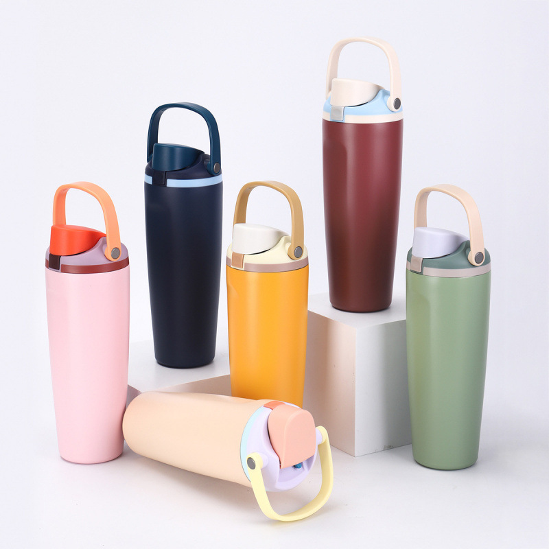 新款热销30oz大容量提手杯不锈钢双层真空保温杯保温车载便携水杯