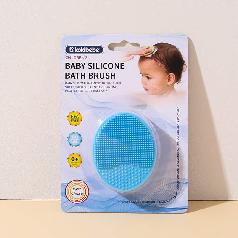 Cepillo de champú de masaje de silicona para bebés Cepillo de limpieza de baño de baño para bebés Cepillo de silicona para limpieza del cuero cabelludo para recién nacidos