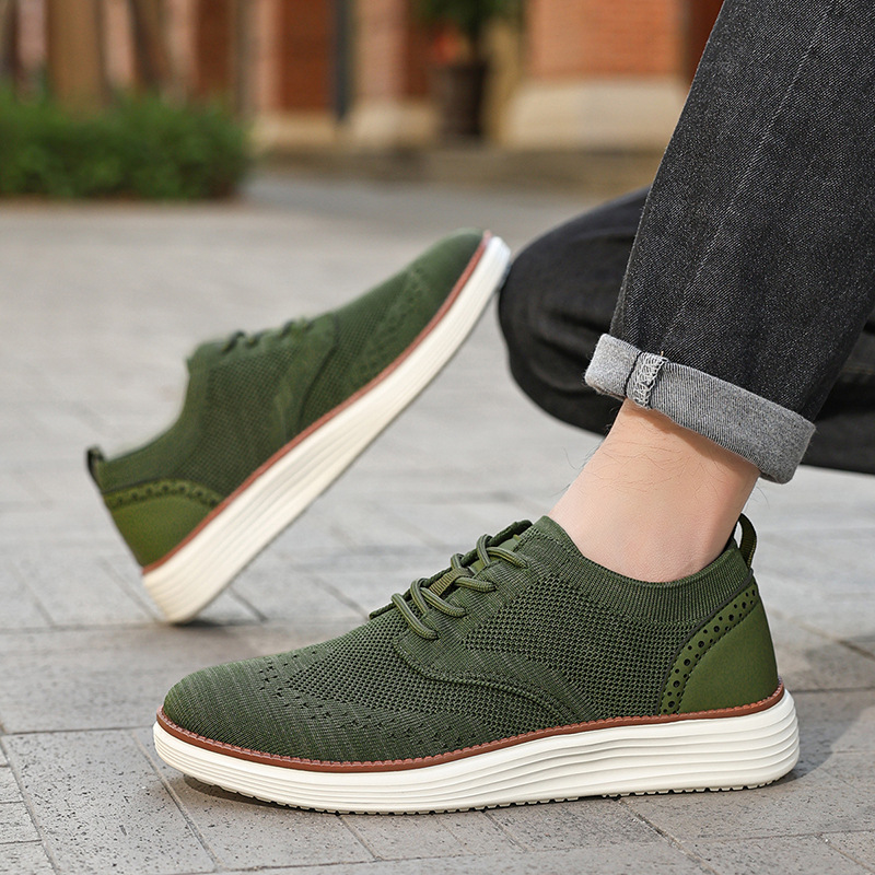 2025 nuevos zapatos casuales de hombre ligeros transfronterizos Amazonas tamaño 48 transpirables zapatos de tela voladora para hombres image 4
