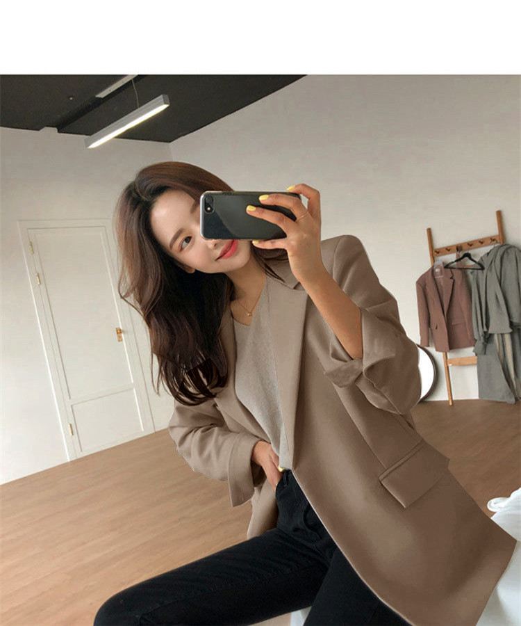 Abbigliamento donna Giacca nera da abito Cintura da donna 2024 Nuovo design primavera e autunno Nicchia Stiratura gratuita Temperamento Piccolo abito Manica lunga_voghion.com