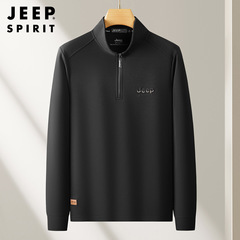 JEEP SPIRIT男士卫衣2025秋冬新款休闲半拉链时尚百搭保暖男上衣